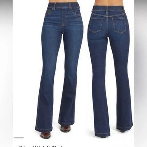 SPANX Flare Jeans in Midnight Shade Pull-on Stretch Denim Size XL 20327R New